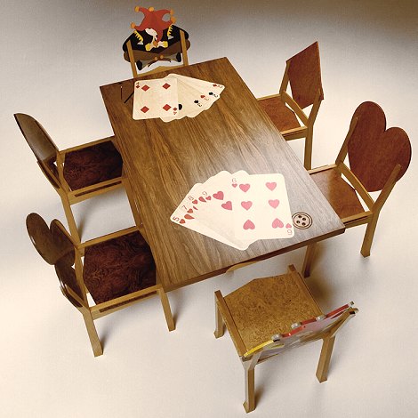 Dining suite incorporating poker hands