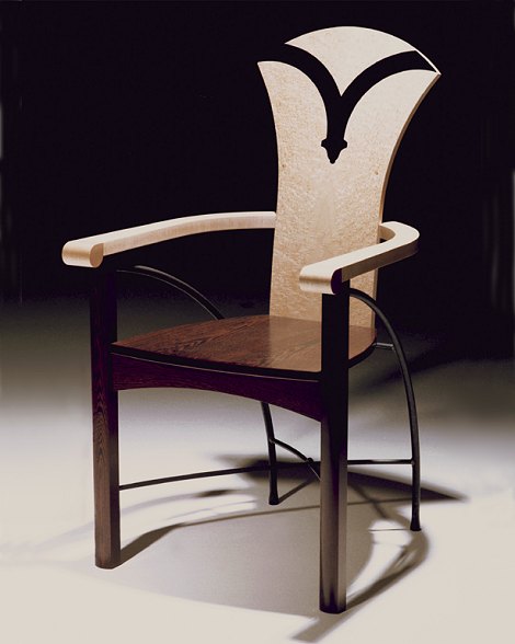 Chair with black steel detail