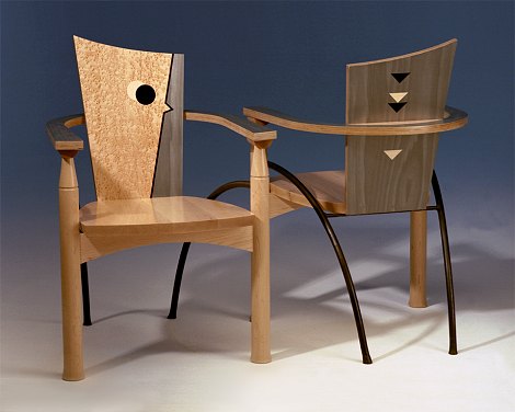 Dining chairs based upon client's wall tapestry