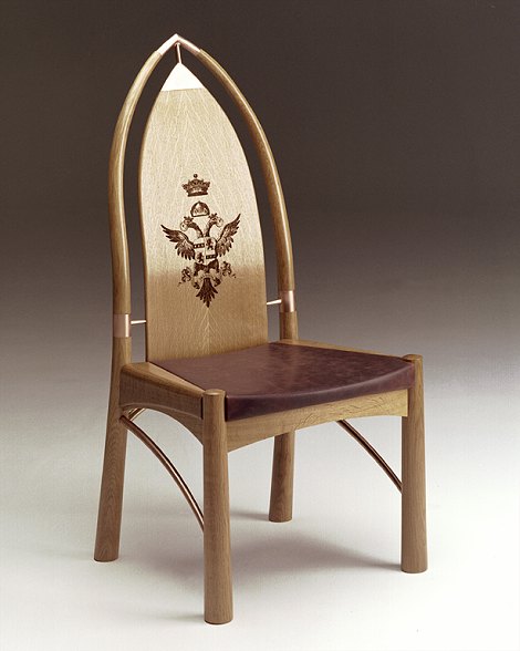 desk chair in fumed oak